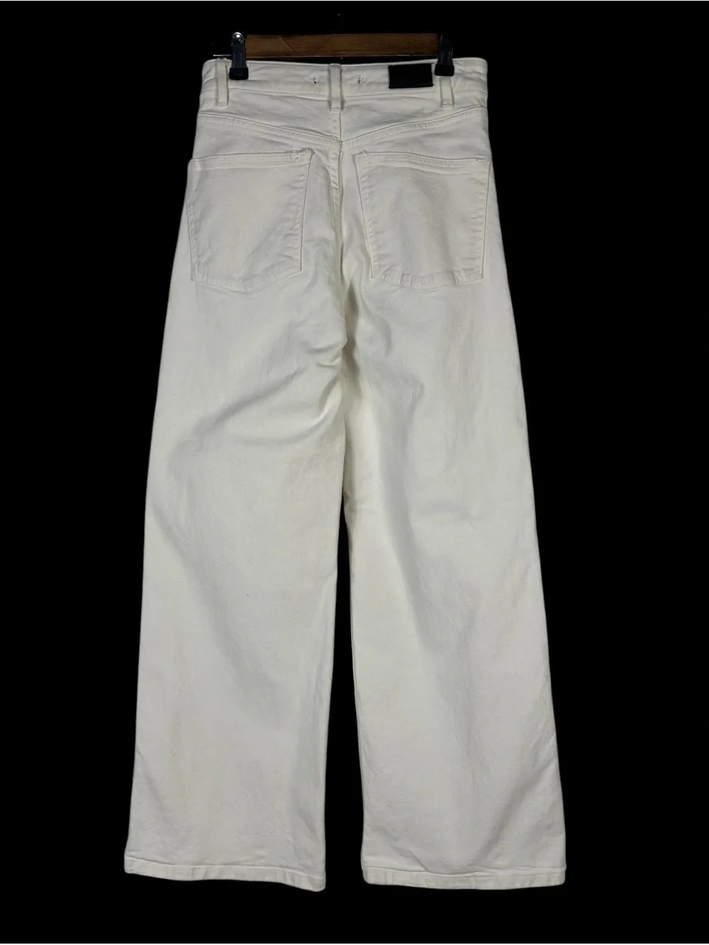 Maje White/Ivory Wide Leg High Rise High Waisted Denim Jeans Button Fly Small